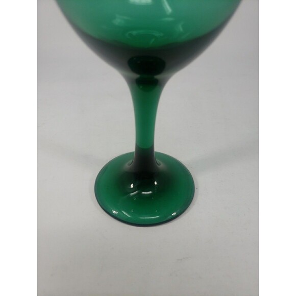 Libbey Dark Green Wine Glass Vintage Replacement 7" Stemmed - Picture 5 of 8